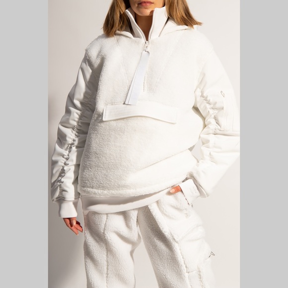 NWOT ADIDAS ORIGINALS Ivy park 1/2 Zip Quilted Sherpa Jacket H18974 - Picture 2 of 12